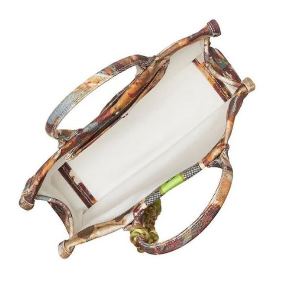 VINCE CAMUTO Orla tasseled canvas striped women's tote purse - NATURAL - Picture 13 of 13